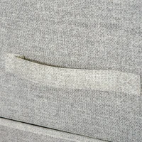 HOMCOM Mesa de Cabeceira com 3 Gavetas de Tecido para Dormitório Sala de Estar Corredor 45x30x71 cm Cinza e Branco(m-9)