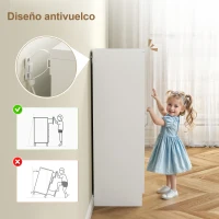 HOMCOM Zapatero Entrada Recibidor con 2 Puertas 6 Estantes Ajustables para 14-18 Pares de Zapatos 55x35x108 cm Blanco(m-7)