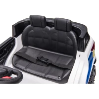 HOMCOM Carro Elétrico Crianças 12V Policial com Bluetooth USB Luz Sirene 110x68x52 cm Brincar Infantil Branco(m-13)