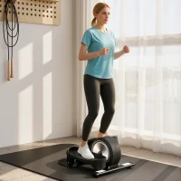 SPORTNOW Under Desk Elliptical Machine with LCD Monitor, 8 Adjustable Magnetic Resistances for 2-in-1 Seat & Stand Up Exercise(m-2)
