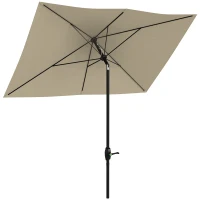Outsunny Parasol rectangulaire inclinable 2x3 m avec manivelle toile polyester imperméabilisée haute densité 180g/m² crème(m-11)