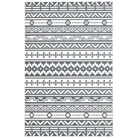 Outsunny Alfombra de Exterior Reversible 182x274 cm con Patrón Geométrico de Cenefa Impermeable con Bolsa Gris y Blanco(m-11)