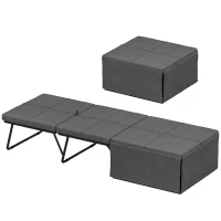 HOMCOM Klappbett, mit Matratze und Schutzabdeckung, 190 x 69 x 38,5 cm, Grau(m-11)