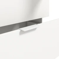 HOMCOM Armario Dormitorio con 2 Cajones, 2 Puertas con Cierre Suave y Barra de Suspensión, 60 x 47 x 180 cm, Blanco(m-7)