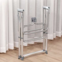 HOMCOM Culla da Campeggio 2 in 1 Pieghevole con Lettino a Dondolo e Zanzariera Età 0-6 Mesi, 59x55x67-69 cm, Nero(m-8)