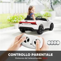 HOMCOM Auto Elettrica per Bambini 3-5 Anni con Telecomando, Sospensioni e Clacson, 103x58x41 cm, Bianca e Nero(m-4)