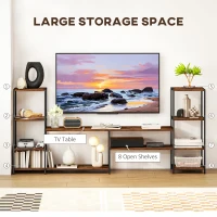 HOMCOM TV Unit for TVs up to 60 Inches, Industrial TV Stand with Storage Shelves, Entertainment Centre for Living Room, Bedroom(m-4)