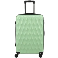 HOMCOM 77cm 98L Suitcase, Lightweight ABS Hard Shell Carry On Luggage with TSA Lock, Spinner Wheels, Telescopic Handle, Green(m-15)