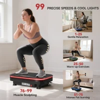SPORTNOW Vibration Plate Exercise Machine with Cool Lights, 99 Speed Levels(m-4)