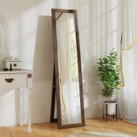 HOMCOM Espejo de Cuerpo Entero 157x37 cm con Marco de MDF Espejo de Pie Inclinado o Colgante Madera Nogal(m-2)