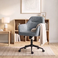 HOMCOM Scaun de birou ergonomic, fotoliu din șenilă cu înălțime reglabilă, funcție balans, albastru(m-6)