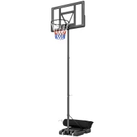 SPORTNOW Basketballkorb Outdoor 135-305cm schnell Höhenverstellbar Basketballständer mit 110x70cm bruchsichere Rückwand 2 Rädern(m-11)