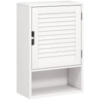 HOMCOM Badkamerkast Hangkast Wandkast met 1 deur, verstelbare planken 40 x 20 x 60 cm Wit(m-1)