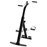 SPORTNOW Cyclette per Riabilitazione Gambe e Braccia Pieghevole, Schermo LCD e Altezza Manubrio Regolabile, Nero(m-10)