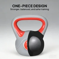 SPORTNOW Kettlebell, 14kg Kettle Bells with Handle for Home Gym Weight Lifting and Strength Training, Red and Grey(m-7)