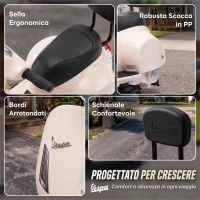 AIYAPLAY Moto Elettrica per Bambini 1.5-3 Anni MINI VESPA GTS 6V, Bianco(m-7)