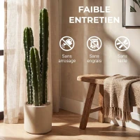 HOMCOM Cactus Artificiel 95 cm, Plante Artificielle en Pot, Tiges Réglables, Grand Réalisme, pour Maison et Bureau, Vert(m-5)
