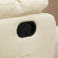 HOMCOM Poltrona de Massagem Poltrona Relax Reclinável com 8 Pontos de Massagem Controlo Remoto Estofada em PU 94x99x99 cm Creme(m-9)