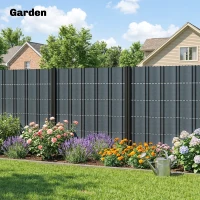 Outsunny 2Pcs Privacy Garden Screen Fence, UV Resistant Waterproof Windbreak Fencing, 70mx19cm, Grey(m-7)
