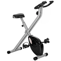 SPORTNOW Folding and Quiet Exercise Bike with 8-Level Magnetic Resistance and Heart Rate Sensor, for Home Gym, Black and Grey(m-15)