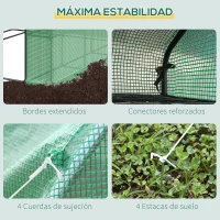 Outsunny Invernadero de Exterior con Estantes de 4 Niveles Puerta con Cremallera y Marco de Acero 244x180x210 cm Verde(m-7)