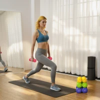 HOMCOM Set 4 Gantere Hexagonale de 20 kg în Total din Oțel și PU de la 1 la 4 kg, Multicolor(m-2)