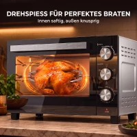 HOMCOM 36 L minioven met hetelucht, 90-230 °C temperatuurregeling, 1500W(m-6)