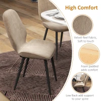 HOMCOM Dining Table Set, Folding Kitchen Table with Storage Shelves, 2 Velvet Upholstered Chairs, Natural Wood Finish and Light Brown(m-6)