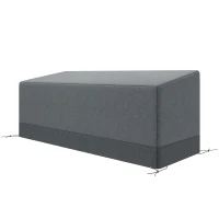 Outsunny Rectangular Patio Garden Furniture Cover Waterproof for 3 Seater Sofa Bistro Set, UV Resistant Protection 600D Oxford Fabric Rattan Lounge Clean Cover, 190 x 72 x 76cm, Grey(m-10)
