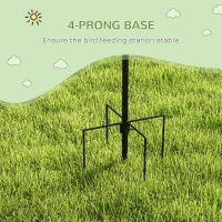 Pawhut Bird Feeding Station Kit, Wild Bird Feeder Pole with 6 Hooks, 4 Hanging Feeders for Peanuts, Seed, Fat Balls, for Garden, Outdoor, Black(m-6)