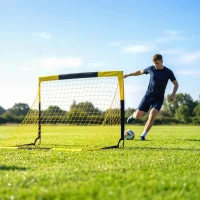 SPORTNOW Porta da Calcio Pop-Up Pieghevole con Borsa di Trasporto, Giallo(m-8)