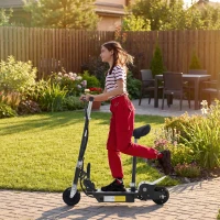 HOMCOM Trottinette électrique 120 W pliable pour enfant de 6+ ans hauteur guidon et selle réglable 10 Km/h max. noir(m-10)