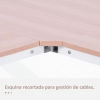 HOMCOM Escritorio Esquinero Moderno con Marco de Acero Carga 70 kg para Oficina Hogar Estudio 150x150x76 cm Roble(m-7)