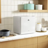 HOMCOM 46 Litre Lockable Countertop Fridge - Cream White(m-2)