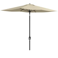 Outsunny Parasol rectangulaire inclinable 2x3 m avec manivelle toile polyester imperméabilisée haute densité 180g/m² crème(m-12)