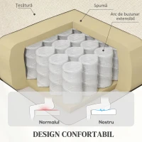 HOMCOM Fotoliu Electric cu Funcție de Ridicare și Înclinare, din Material Textil, cu Telecomandă și Buzunar Lateral, Bej(m-5)