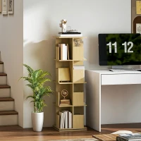 HOMCOM Libreria Girevole a 4 Livelli con 16 Scomparti, 39x39x128,3 cm, Rovere(m-6)