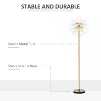 HOMCOM 160cm Dandelion-Crystallite Floor Lamp, with Foot Switch(m-5)