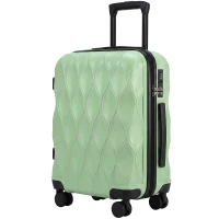 HOMCOM 56cm 41L Suitcase, Lightweight ABS Hard Shell Carry On Luggage with TSA Lock, Spinner Wheels, Telescopic Handle, Green(m-1)