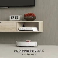 HOMCOM 120 cm Floating TV Unit for TVs up to 50 Inch - Natural(m-4)