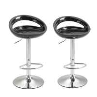 HOMCOM Sgabelli da bar 46cm x 41cm x 76-96cm Nero