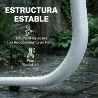Outsunny Conjunto Jardín Exterior de 4 Piezas con Sofá de 2 Plazas 2 Sillones Mesa de Vidrio Templado Tela Textilene Gris Claro(m-7)
