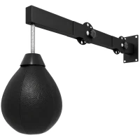 SPORTNOW Wall Mount Speed Bag, Height Adjustable Boxing Speed Bag with Manual Air Pump and Wrenches, Home Gym Workout Equipment(m-1)