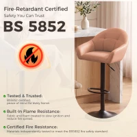 HOMCOM Bar Stools Adjustable Heights Breakfast Bar Stools Backrest Armrests Set of 2, Brown(m-9)