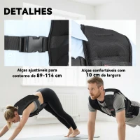 SPORTNOW Colete de Peso 5 kg Colete de Treino com 2 Tiras Ajustáveis e Bandas Reflectoras para Treino de Força Corrida 43x33 cm Preto(m-5)