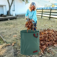 Outsunny Gartensack 3x272L wasserdicht Gartenabfallsack mit Griffe, stabil Laubsack UV Schutz Grün(m-10)