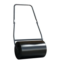 DURHAND 38L Garden Lawn Roller, Water Sand Filled Outdoor Grass Roller, Heavy Duty Metal Lawn Push Rolling Tool Aerator for Grass Seeding, Soil Levelling, Black(m-1)