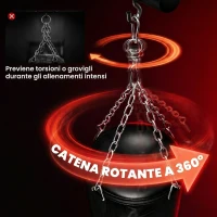SPORTNOW Supporto per Sacco da Boxe con Sacco, Catena a 360°, Max 120kg, Allenamento MMA Muay Thai Palestra Casa(m-6)