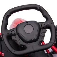HOMCOM 24V elektrische go-kart voor kinderen, tot 13 km/u, met driftfunctie, 2 motoren, rood, 8-12 jaar(m-14)