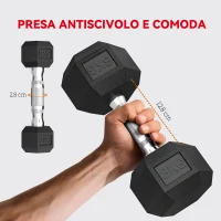 SPORTNOW Set di Manubri Palestra con Supporto in Metallo con Impugnatura Antiscivolo, 2x2kg, 2x5kg, 2x8kg, Nero(m-5)